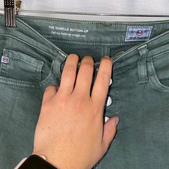 AG Isabelle Button Up High Rise Jeans Size 25 in Green 🆕 Retail $215!!! - Picture 7 of 15